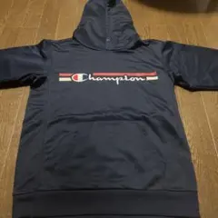 Champion ネイビー フード付きパーカー