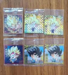 ドラゴンボール 超戦士シールウエハース超 6枚セット 孫悟空 孫悟飯 孫悟空Jr