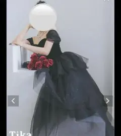 ブラックオフショルダードレス