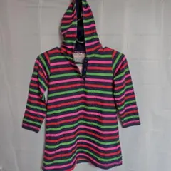 フード付きパーカー　120　キッズ　ストライプ