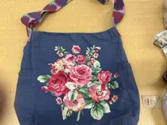 キャスキットソン花柄キャンバスショルダーバッグ