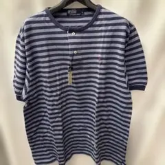 316Polo by Ralph Laurenネイビーストライプ ポロシャツ L