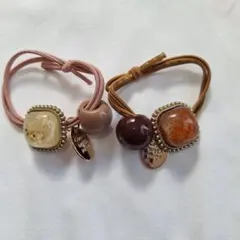 装飾付きヘアゴム2個セット