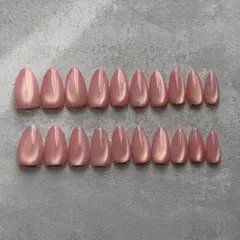 春色　マグネットネイル　ネイルチップ　ちゅるんネイル　シンプルネイル　水光ネイル