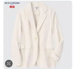 希少新品ユニクロ×イネスリネンコットンテーラードジャケット白XLフランスイエナ