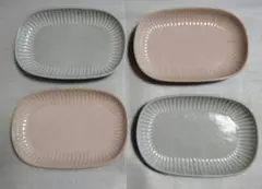 未使用　美濃焼　焼物皿 ペア　十草　角皿 　長角皿 銘々皿 中皿　プレート　4点のサムネイル