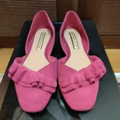 ZARA TRAFALUCスエードフラットパンプス/37 24cm