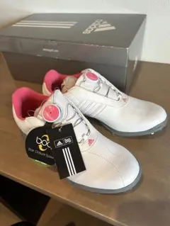 adidas BOA ゴルフシューズ レディース　23.5　白×ピンク