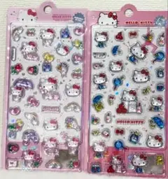 海外限定 キティちゃん ボンボンドロップシール　サンリオ 3Dシール 2点セット
