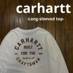 【Carhartt カーハート】ロンT 白 長袖Tシャツ Lサイズ 胸ポケ