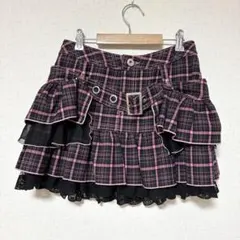 ALGONQUINS ミニスカート　フリル　チェック柄　平成　ギャル　（F）