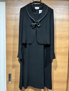 【美品】喪服　礼服　ワンピース　リボン付き　11号　※クリーニング済