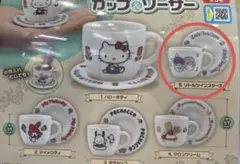 サンリオキャラクターズ　ミニチュア陶器 カップ　ソーサー　ガチャ　カプセルトイ
