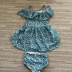 devirock 水着 女の子 120 セパレート 花柄 フリル ワンピース風