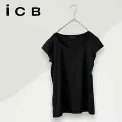 【アイシービー】ラインストーン付き Tシャツ S ストーン装飾【古着】のサムネイル