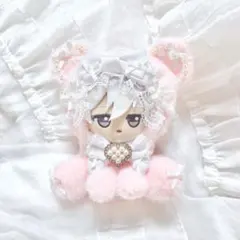 11cm♡ぬい服♡お座りぬいふく♡ピンク♡くま♡きぐるみ♡ちびぐるみ♡おすわり