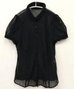 ザラ ベーシック 半袖シースルーブラウス Lサイズ