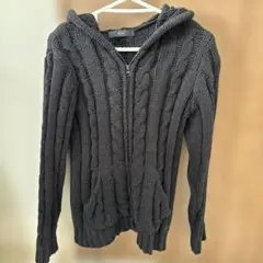 AZUL ダークグレー フード付きカーディガン