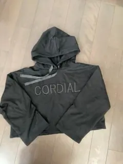 未使用　Cordial フード付きクロップドパーカー 黒