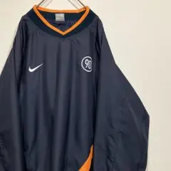 NIKE ナイキ　プルオーバーセットアップ　ネイビー　オレンジ　刺繍　ロゴ　古着