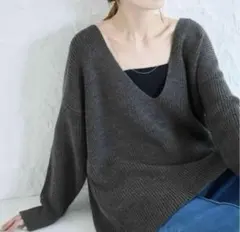 ROPE' PICNIC 深Vネックニットトップス