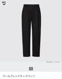 UNIQLO＋J ウールブレンドタックパンツ 黒　メンズ　ウエスト88 丈93