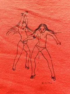 リタ・アッカーマン　ドローイングプリントTシャツ