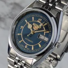 稼働品 SEIKO セイコー5 自動巻き 80s ヴィンテージ ディープブルーのサムネイル