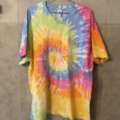 美品】 タグ付き Tシャツ（L） ダイダイ柄 刺繍 個性派 奇抜 古着 