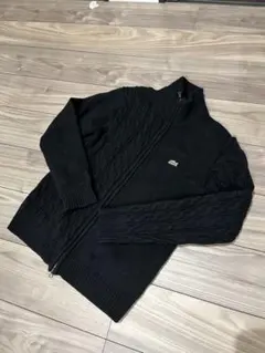 Lacoste クレイジーニッティングハイネックジップカーディガン