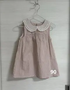 美品　バースデイ　シアサッカー　ストライプワンピース90㎝