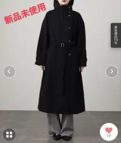 ニットモッサ スタンドカラーロングコート