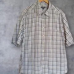 GEORGE 半袖チェックシャツ 2XL