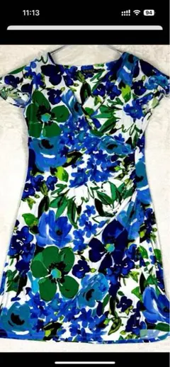 美品♡ローレンラルフローレン カシュクールワンピースドレス 大きいサイズ 伸縮性