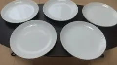 【新品】KURIYAMA 金縁ホワイト皿×5枚セットのサムネイル