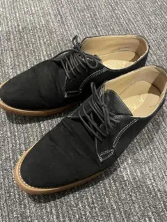 【メンズ 靴】ブラックスエード レースアップシューズ 28.0㎝