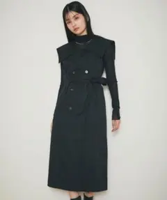 NOSTALGIA ノスタルジア 2WAY ビッグカラー トレンチジレワンピース