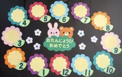 お誕生日表　花　動物