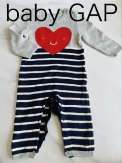 【美品】baby GAPハート柄コットンニットロンパース12-18ヶ月80サイズ