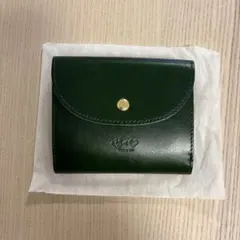 ダークグリーン レザー 二つ折り財布