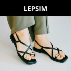 LEPSIM　リプシィム　メタルトングフラットSD ブラックサンダル　Mのサムネイル