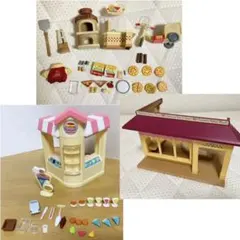 初期　廃盤　店　森のケーキ屋さん　ピザ　クレープ　建物　シルバニア ファミリー