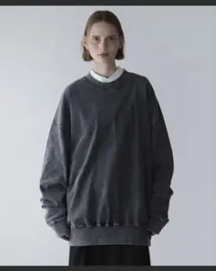 loose basic sweat long Tee チャコールグレー xs