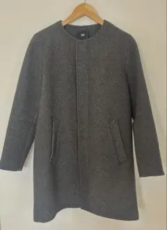 HARE グレー ノーカラーコートコート Sサイズ