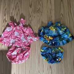 ベビー服セット ピンクと青のフラワー柄