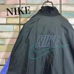 【90's】ナイキ　ナイロンジャケット　ブルゾン　ビッグ刺繍ロゴ　銀タグ