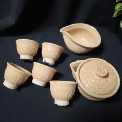 萩焼　大村大泉 作　煎茶器揃　7点のサムネイル