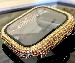 g★Apple Watch 保護カバー パヴェglassケース キラキラ　メッキ