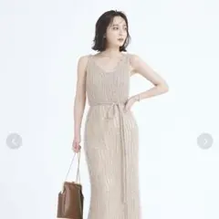 【新品】anuans エアリーラメニットワンピース