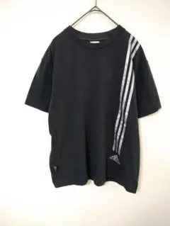 y2k　2006年　アディダス　adidas　Tシャツ　メンズL　黒色　ロゴ入り